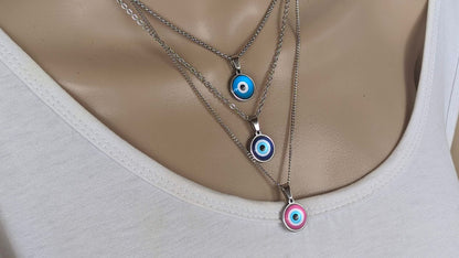 Evil Eye Necklace - 6 Colors To Choose From - Stainless Steel Necklace