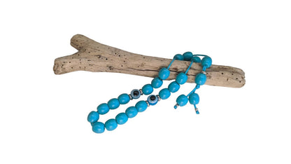 Turquoise Evil Eye Worry Beads | Greek Anti-Stress Toy | Blue Komboloi