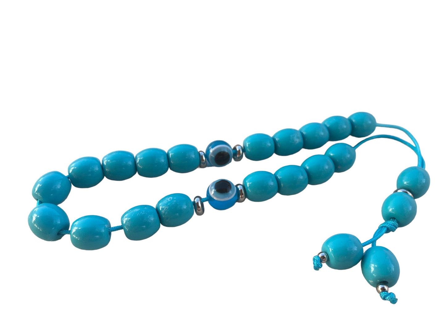 Turquoise Evil eye worry beads – Greek gift – Anti stress toy –