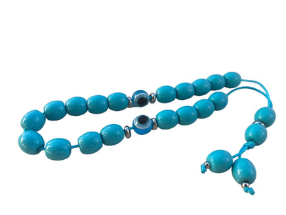 Turquoise Evil Eye Worry Beads | Greek Anti-Stress Toy | Blue Komboloi