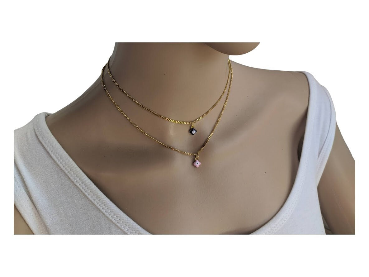 Cross Evil Eye Necklace - Women's Protection - Greek gift