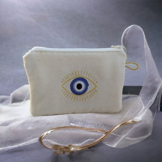 Embroidered Evil Eye Purse – Evil Eye Pouch – Greek Gift