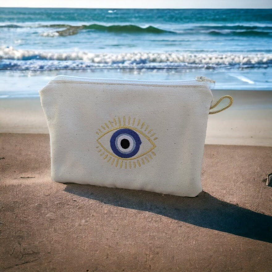 Embroidered Evil Eye Purse – Evil Eye Pouch – Greek Gift
