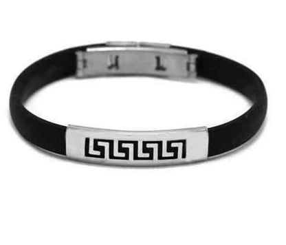 Men’s Stainless Steel Meander Bracelet – Greek gift