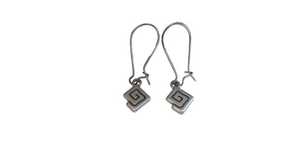 Silver Greek Key Earrings - Greek jewelry - Ethnic Earrings - Gift for her