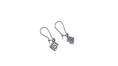 Silver Greek Key Earrings - Greek jewelry - Ethnic Earrings - Gift for her