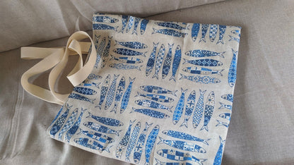 Fish Tote Bag - Cotton Bag - Beach Bag - Summer Tote Bag